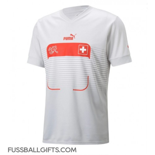 Schweiz Fußballbekleidung Auswärtstrikot WM 2022 Kurzarm